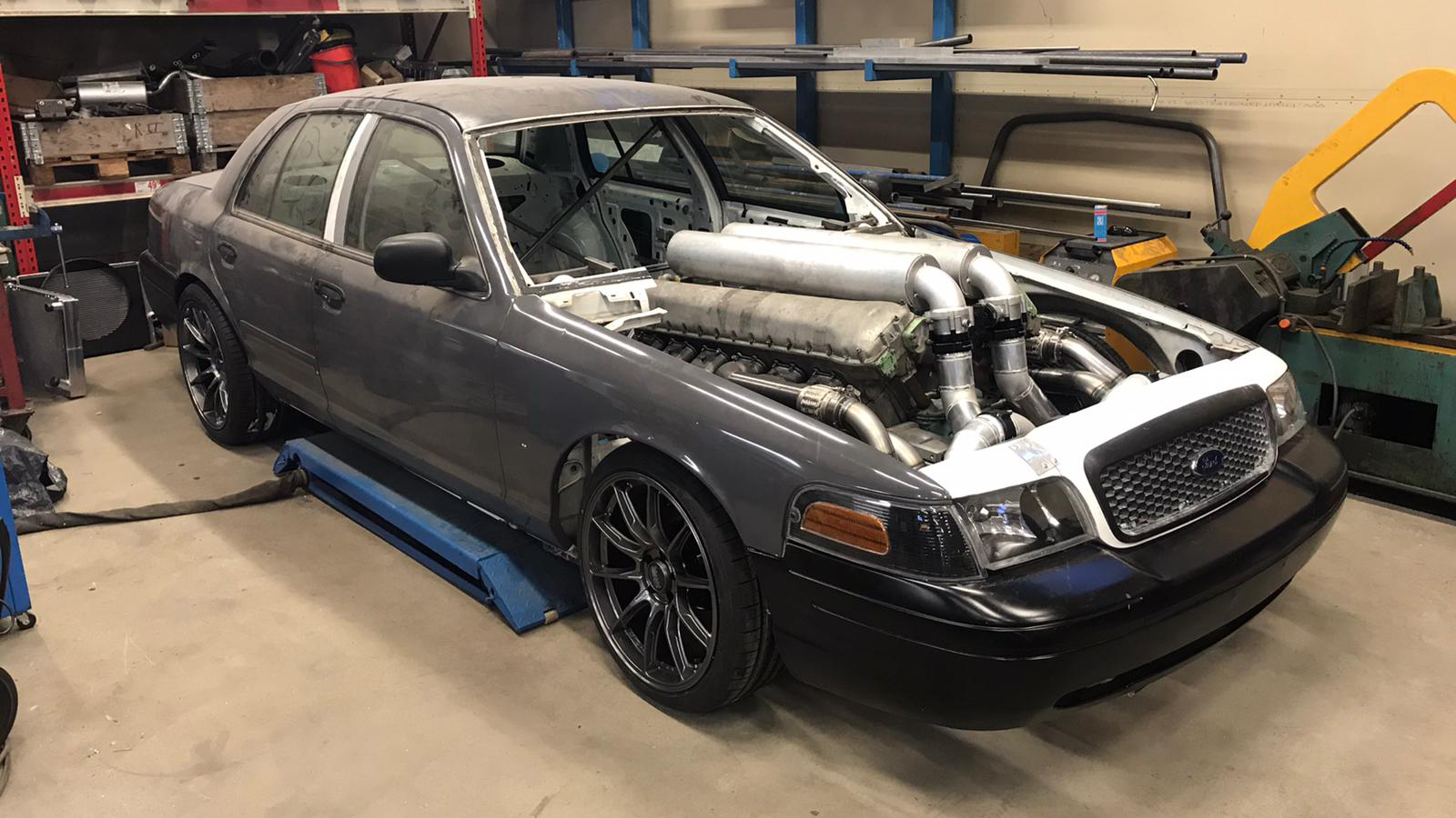 The 2,500bhp twin-turbo tank-engined Crown Vic lives! | Top Gear